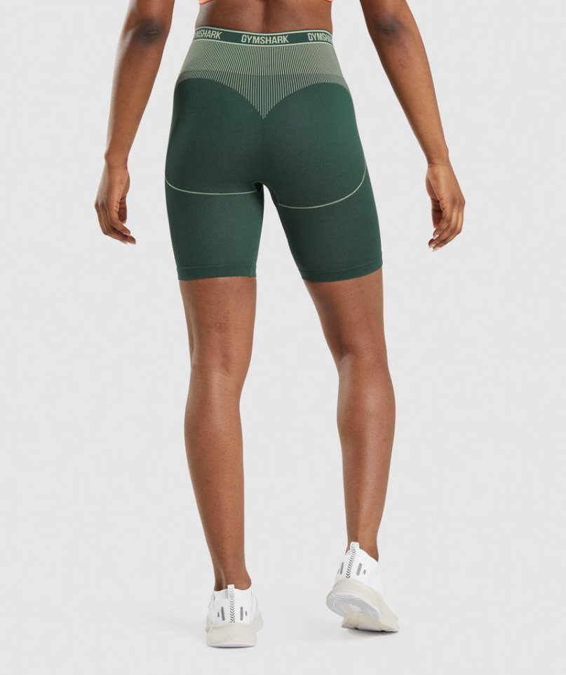 Women's Gymshark Apex Seamless High Rise Shorts Green | NZ 0NSKVT